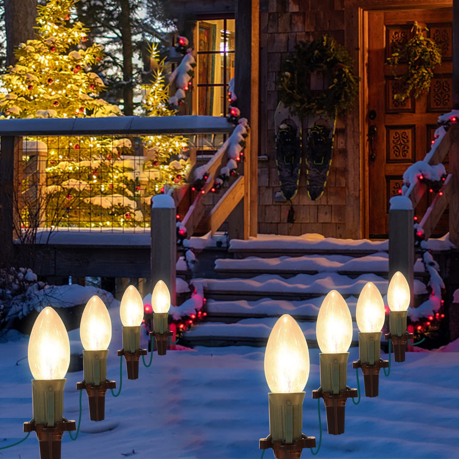 C9 Christmas Lights Outdoor Pathway Marker String Lights 30.75FT