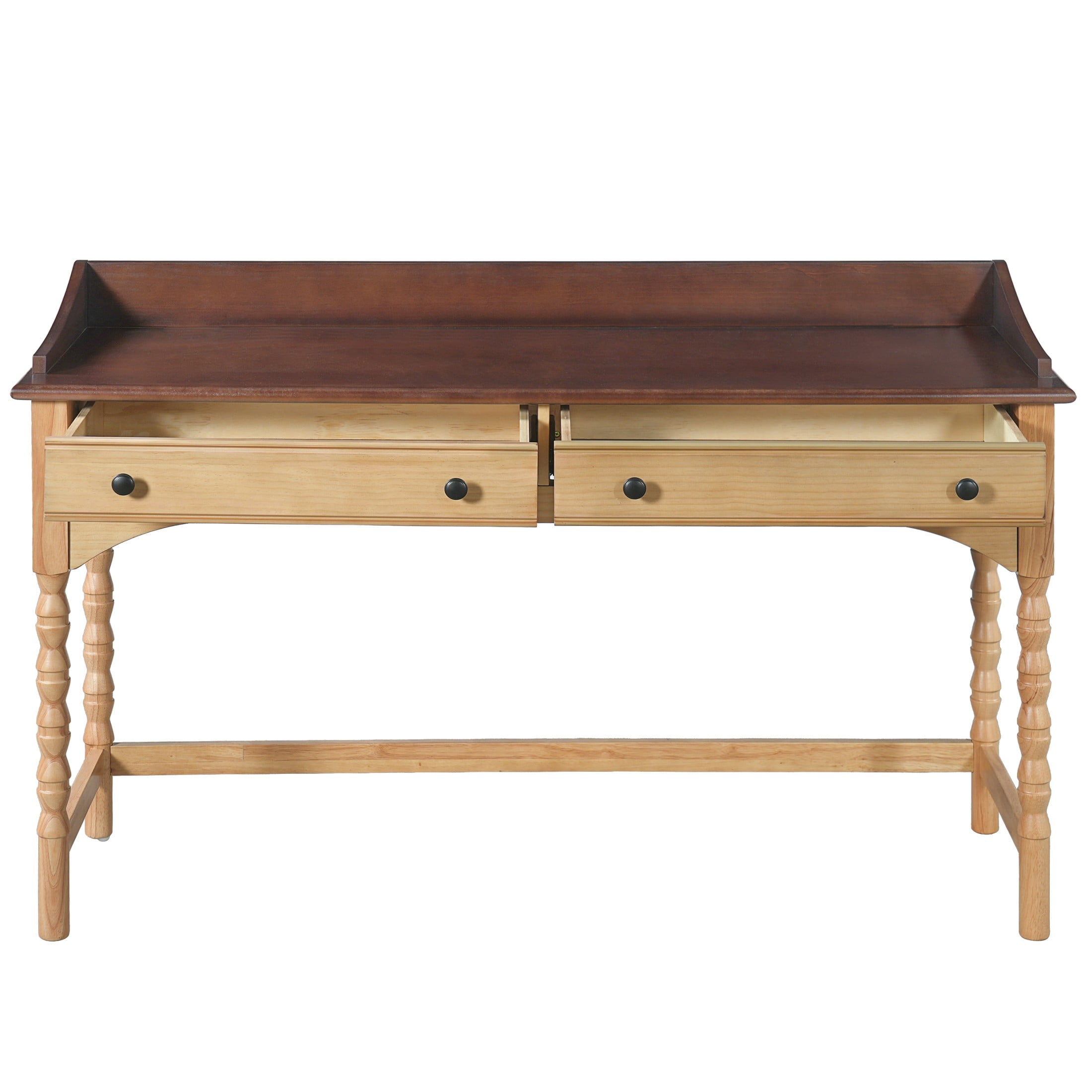Christopher Knight Home 54" Vintage Writing Desk with 2 Drawers, Wood Vanity Console Table, Brown+Natural