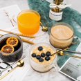 thumbnail image 4 of czcpp-4 Pack Contenants pour Avoine de Nuit, Ensemble de Tasses à Café avec Cuillères, Verres Gaufrés de 420ml, Accessoires de Bar à Café, Tasses à Café Glacé, Verrerie Vintage pour Cappuccino, Céréales, Yogourt, Lait, 4 of 4