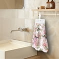 thumbnail image 3 of SEANATIVE Hummingbird Hanging Hand Towels for Kitchen Decorative Floral Fast Drying Hand Towels for Bathroom Set of 2 Portable Hand Dry Towel with Hanging Loop Machine Washable Hang Towel, 3 of 7