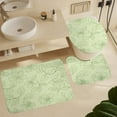 thumbnail image 6 of Bathroom Rugs and Shower Curtain Sets, Green Leaf Damask Pattern Printed on Shower Curtain and Liner Set, Suitable for Small Bathroom Gym Guest Bath, 72 x 72 inches, 6 of 8