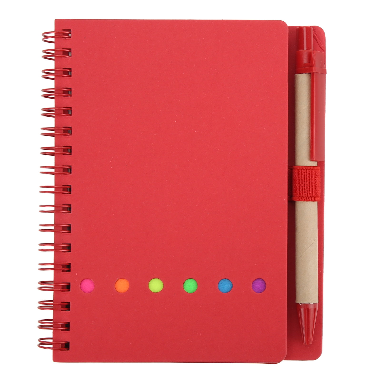 Journal Book Portable Transparent PET Color Stickers Notebook For Business Office Stationery Red