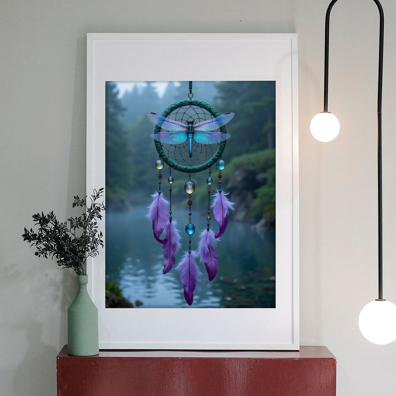 Diamond Art Kit for Adults, Dragonfly Dreamcatcher Purple Serenity Diamond Painting for Adults Beginners, 5D DIY Diamond Art Painting Kits, Colorful Diamond Painting Craft for Home Decor 12x16