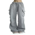 thumbnail image 1 of Pantalon Parachute à Taille Rehaussée pour Femmes, Coupe Ample, 1 of 9