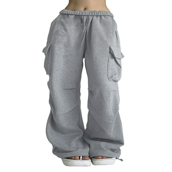 Elevated Waist Parachute Pants for Women with Baggy Fit
