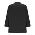 thumbnail image 5 of Gamivast or 3/4 Sleeve Linen Tops for Women 2025 Loose Fit V Neck Button Down Shirts Travel Vacation Solid Summer Beach Shirts Black M Previous History, 5 of 6