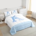 thumbnail image 3 of jejeloiu Letter A Monogrammed Queen Comforter Set,Cartoon Cute Bowknot Bedding Comforter Set For Girls Kids Reversible 3 Pieces, 3 of 8