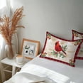 thumbnail image 4 of Outdoor Waterproof Pillow Covers Winter Christmas Red Bird Bells Throw Cushion Case，Watercolor Tree Berry Plaid Pillowcase for Bed,Sofa,Couch, Patio Furniture, 20x12 in, 2Pack Decorative Pillows, 4 of 9