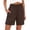 Brown, variant on Womens Linen Shorts Athletic Running Shorts Cotton Short Pants Red Size L