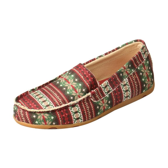 Twisted x Adult Women's Driving Moc Slipper, Color: Multi Canvas, Size: 8.5, Width: M