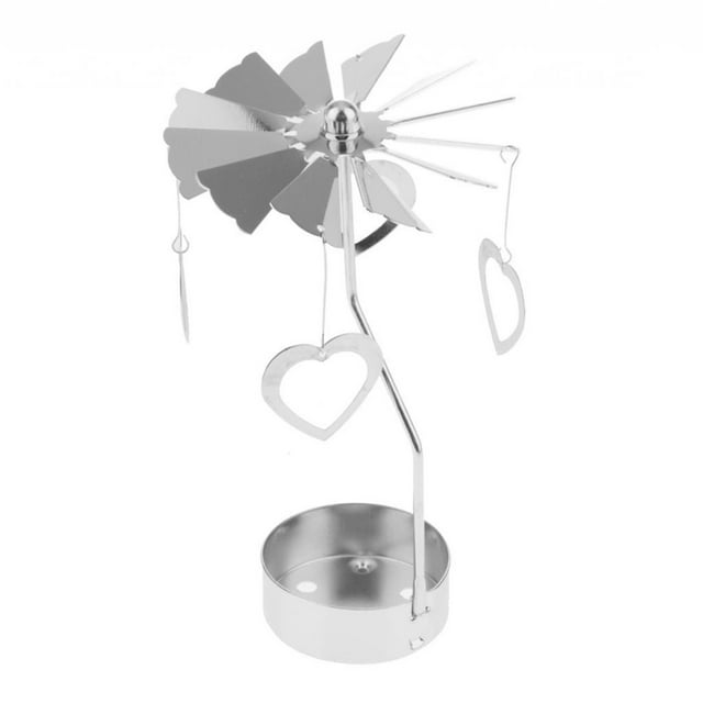Elodie Christmas Decor Rotating Candle Tea Light Holder Candlestick Heart Shape