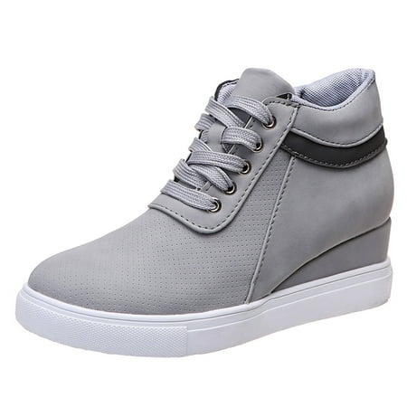 

Mackneog Shoes Comfortable Casual Breathable Round Lace Up Toe Pumps Wedges Single Women s Women s Casual Shoes Gift on Clearance