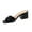 Black, variant on KIJBLAE Women's Square Toe Slip on Chunky Heel Faux Leather Dress Sandals Party Office Mules White 41