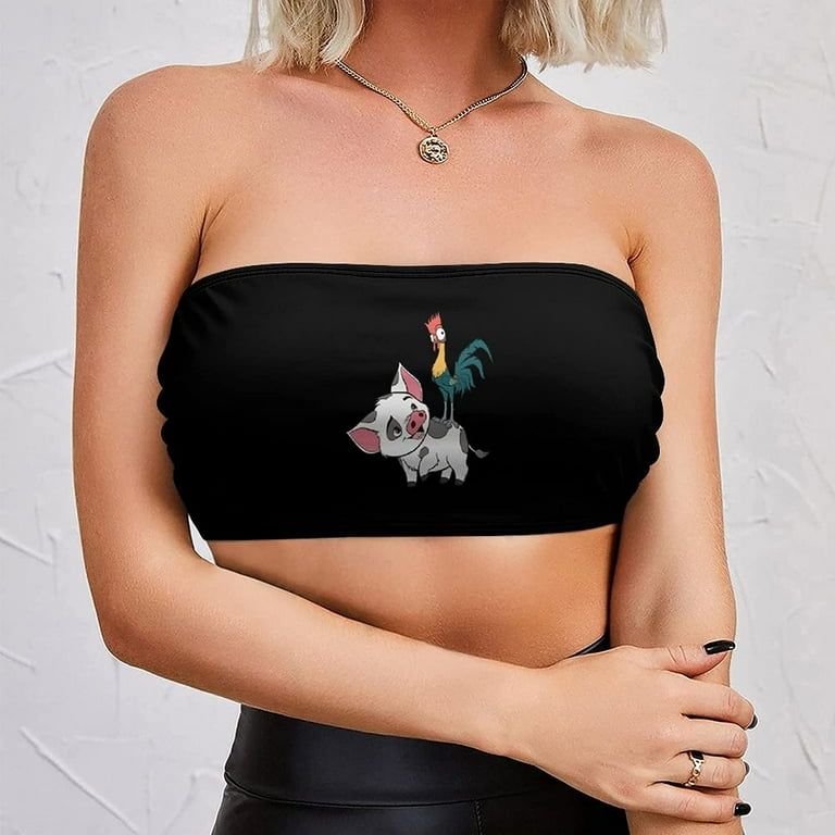 Moana Pua and Chicken Women's Strapless Bandeau Tube Crop Top Wrap