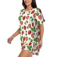 thumbnail image 2 of Susaid Strawberry Print Women's Pajama Set, Button-Up Sleepwear with Elastic Waist Shorts, Perfect for Lounging, Yoga, Beach, and Casual Wear-XX-Large, 2 of 7