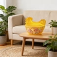 thumbnail image 6 of Naittoop Hen on Nest Glass Dish, Crystal Glasses Candy Dish with Lid, Hen-Shaped Crystal Candy Jar for Kitchen Decor Snack Serving Dish 5*3.5*3.4 in Yellow, 6 of 6