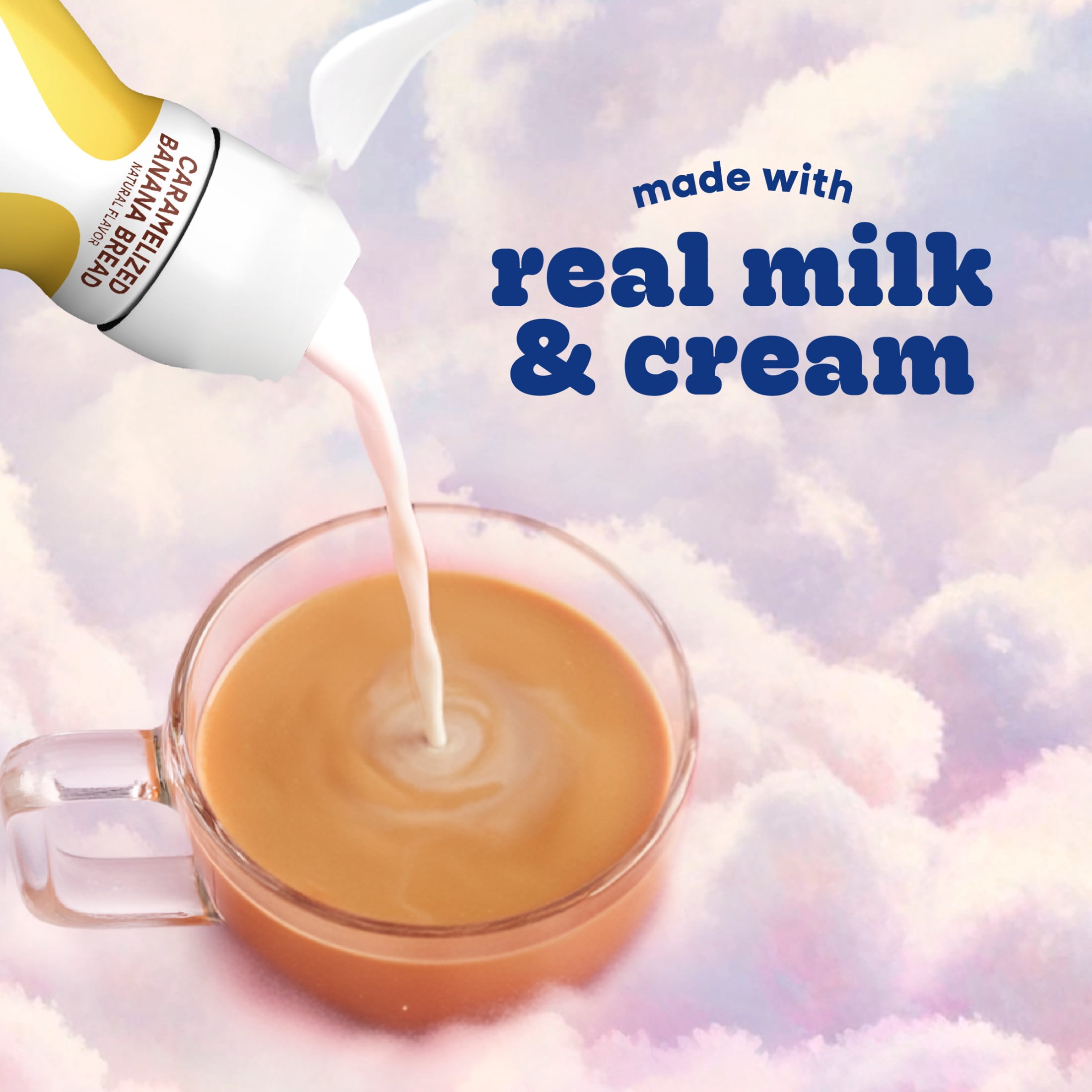 natural bliss Caramelized Banana Bread Flavored Creamer, Gluten Free Creamer for Hot & Iced Coffee 32 fl oz