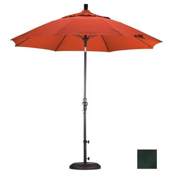California Umbrella GSCUF908117-F08 9 Pi Marché de Fibre de Verre Parapluie Col Inclinable - Bronze-Oléfine-Chasseur Vert
