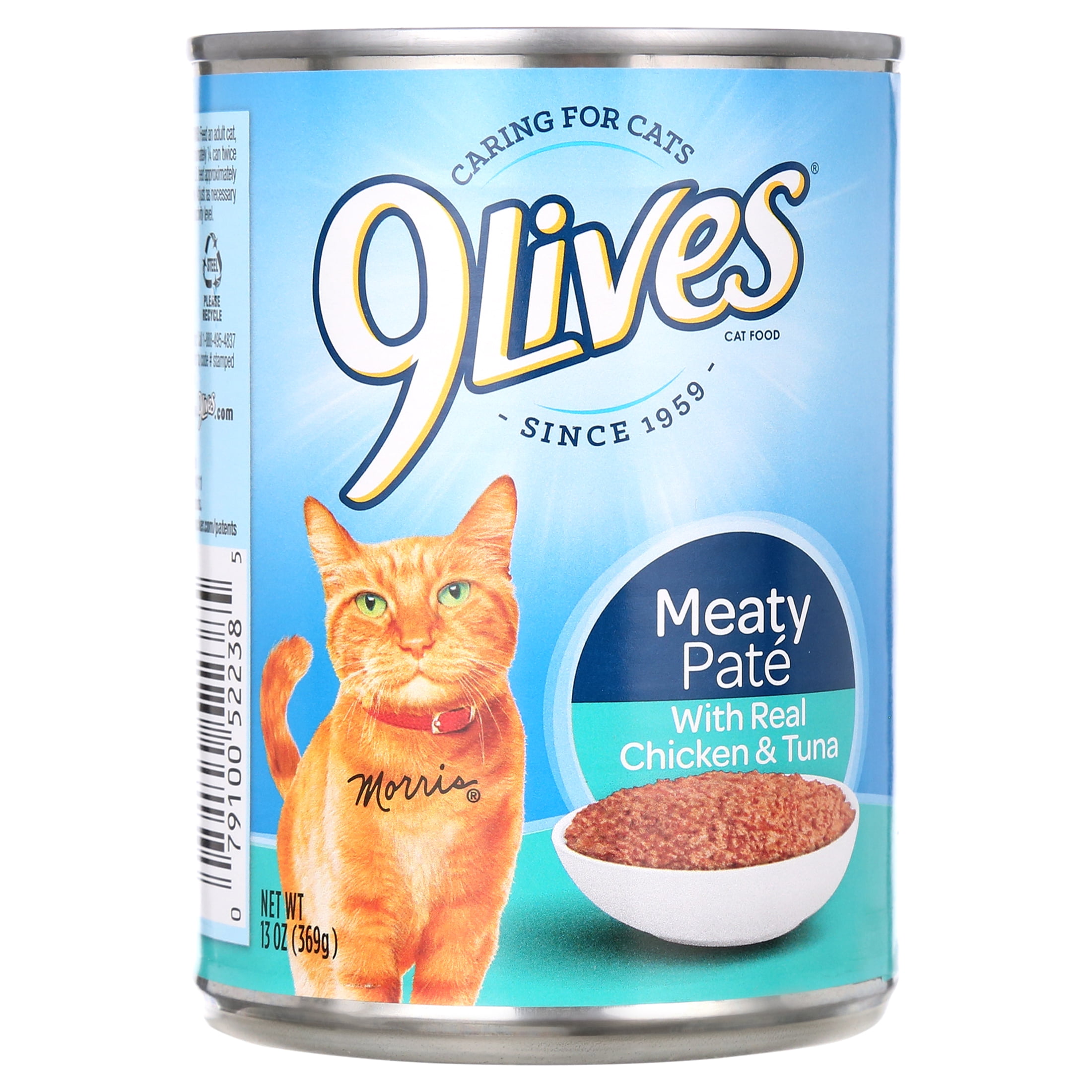 (2 pack) 9Lives Meaty Paté with Real Chicken & Tuna Wet Cat Food, 13-Ounce, 12 Count