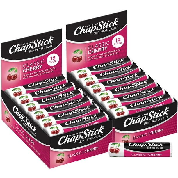 Bálsamo labial ChapStick Bulk Cherry, humectante afrutado, 24 unidades