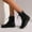 Black, variant on Bnwani Women Boots Ankle New Winter Fashion Toe Flat Versatile Casual Boot Black Size 5.5