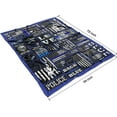 thumbnail image 5 of Police Blanket Flannel Throw Blanket Retirement for Dad Husband Son Boyfriend Convenient Breathable All Seasons Super Soft Bed Sofa Couch Foldable Unisex 150x200 Blue 60x80, 5 of 6