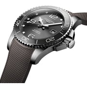 Longines Hydroconquest Rubber Strap Sunray Grey Dial Automatic Divers L3.781.4.76.9 300M Mens Watch