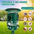 thumbnail image 4 of 1 Uds. Repelente de animales solar ultrasónico repelente ultrasónico de zorrillos al aire libre 360 ​​grados impermeable ardilla mapache topo rata bocadillo gato disuasorio al aire libre con sens, 4 of 5