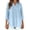 Blue, variant on Bibifish Womens Tshirts Fashion Solid Color Lapel V Neck Loose Split Hem Soft Breathable Spring Summer Office Commute Trendy Tshirts