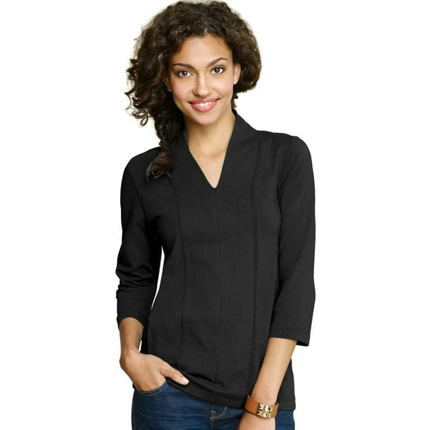 3 4 sleeve v neck tee shirts