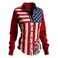 thumbnail image 3 of FASHOFT Womens American Flag Graphic Button Down Shirt 4th of July USA 250th Anniversary Regular Fit Dressy Long Sleeve Shirts Red M, 3 of 3