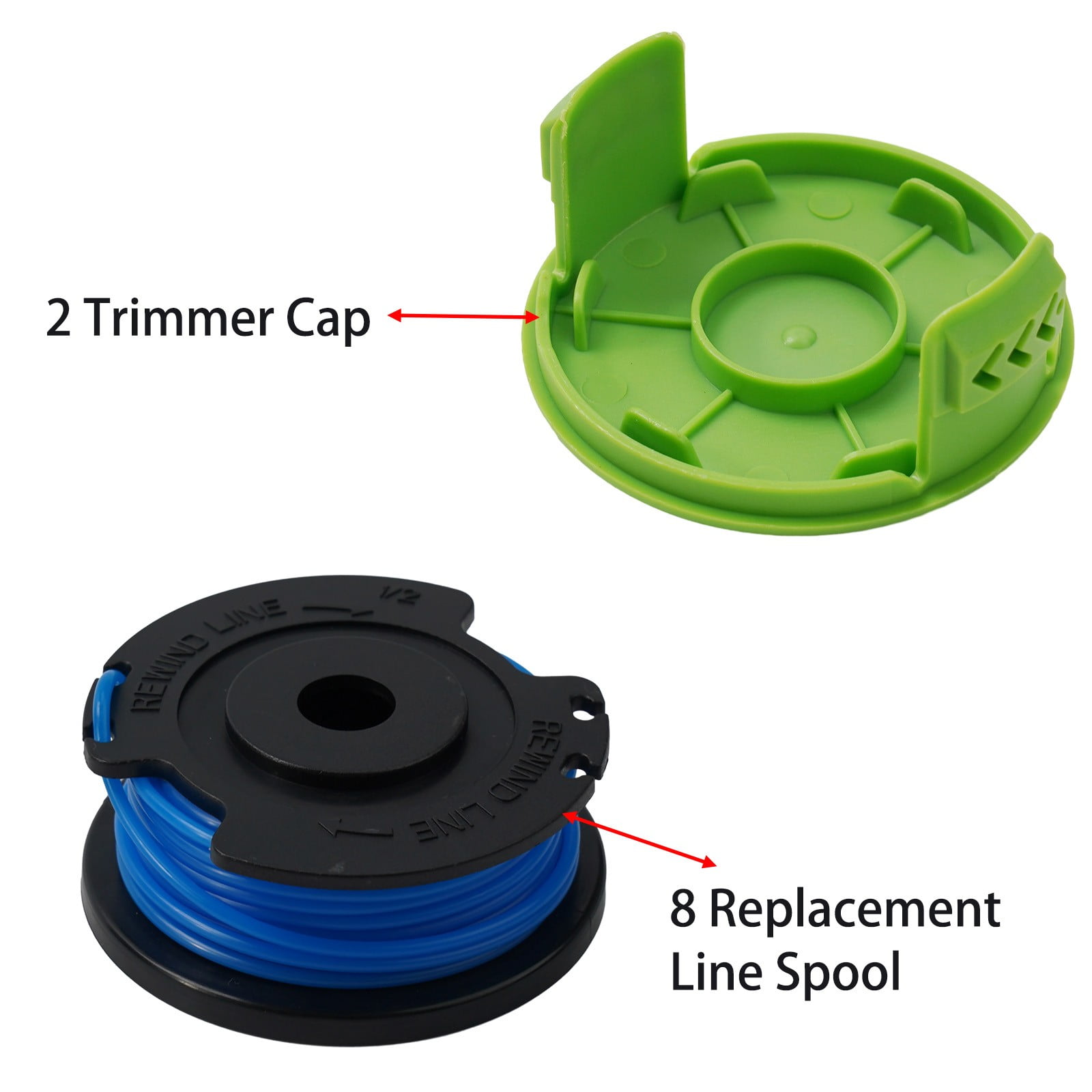 THTEN 29252 29092 Weed Eater Bobines De Rechange Pour Débroussailleuse Greenworks 21302 21332 21342 20 V 24 V 40 V 4,9 M 0,065 Cm Avec Capuchon 3411546A-6 Pièces Auto-alimentation Pour Bordure 6 1