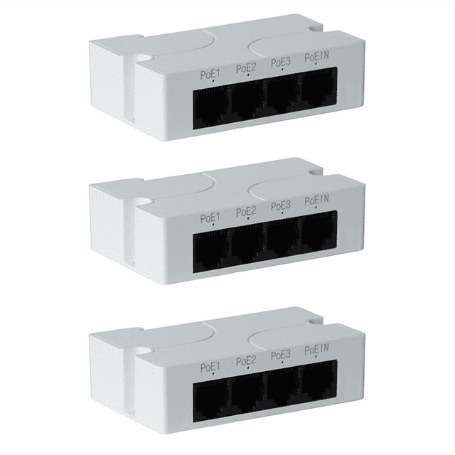 Extension de Port PoE 1 à 3 Ports Passif Cascadable IEEE802.3Af pour Transmission IP pour Switch PoE NVR IP (3 Pcs)
