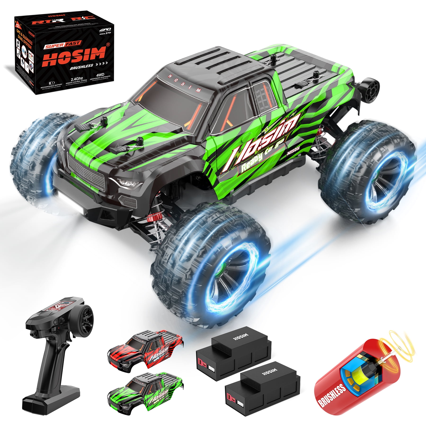 Hosim Brushless 116 RC Car 4WD Radio Cars OffRoad Remote Control
