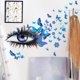 thumbnail image 4 of Hermosas pegatinas de pared de ojos y pestañas, calcomanías de pared de mariposa voladora, decoración de pared de corazón de niña hermosa, 4 of 8