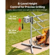 AC120V 8 Level Height Electric Rotisserie Grill Kit 132 lbs Load Capacity 38W Motor Stainless Steel Automatic BBQ Grills for Parties