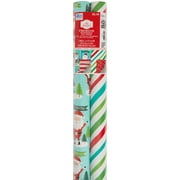 Holiday Time Santa and Stripes Two-Roll Reversible Gift Wrap, 30" x 90 sq. ft