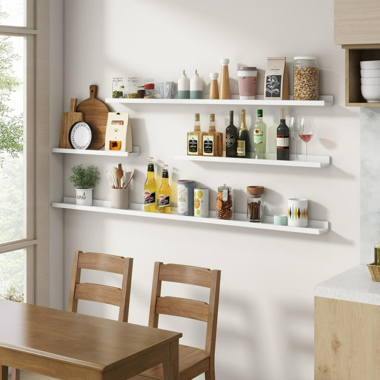 HBlife 2-Pack Clear Acrylic Floating Shelves – 60-Inch Wall-Mounted Display Ledges