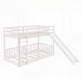 thumbnail image 3 of Twin Size Solid Pine Bunk Bed with Slide and Ladder, White, for Bedroom, 3 of 18