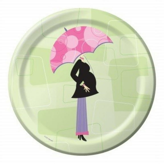 Bulk Buys 8 Pack Baby Shower Disposable Paper Plates, 6.75 Inch, 24 Count