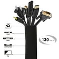thumbnail image 2 of 130" Cable Management Sleeve Cable Cover Wire Hider Reversible, 2 of 7