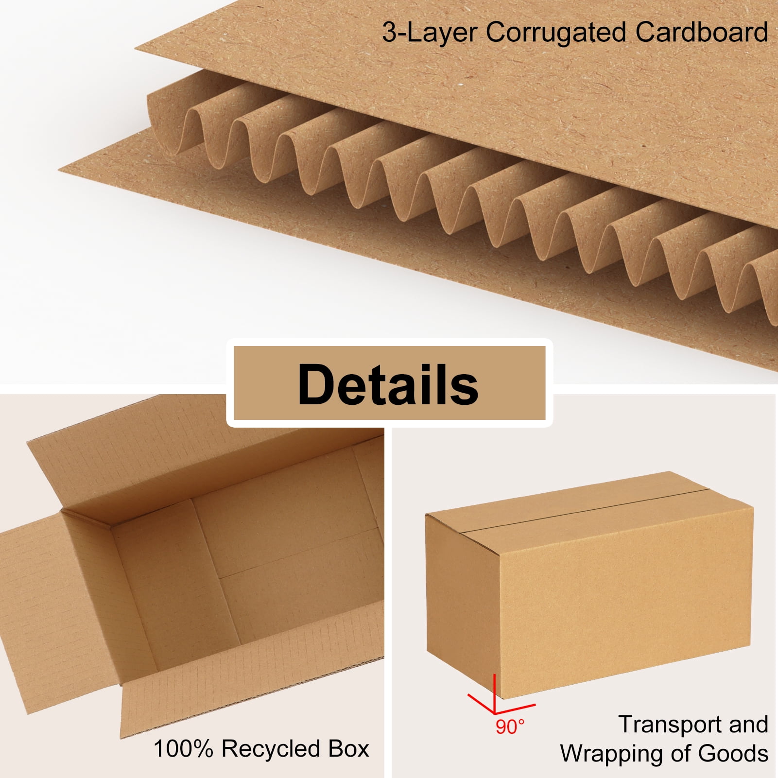 8x4x4 inches Small Shipping Boxes Set of 50, Corrugated Cardboard Boxes for Packing, Mailng, Moving, Brown