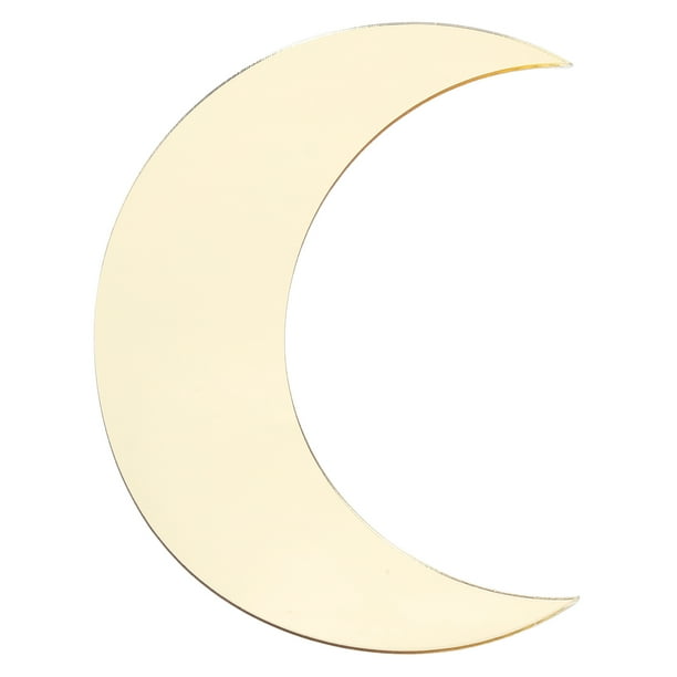 Adhesivo decorativo de pared con forma de luna, acrílico, para el hogar, la oficina y el pasillo, dorado