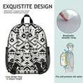 thumbnail image 3 of Artistic Student Backpack – Vintage Fashion with Abstract Tribal Style, Ink and Sketch Geometric Plaid Design, Rustic Aesthetic Bag, 3 of 6