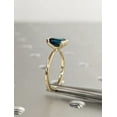 1CT Emerald Cut Teal Sapphire Engagement Ring, Floating Bezel Modern