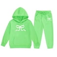 thumbnail image 3 of Hienoo Children's Hoodie Set with Bow Print Little Girls Hoodie and Sweatpants Outfits, 3 of 3
