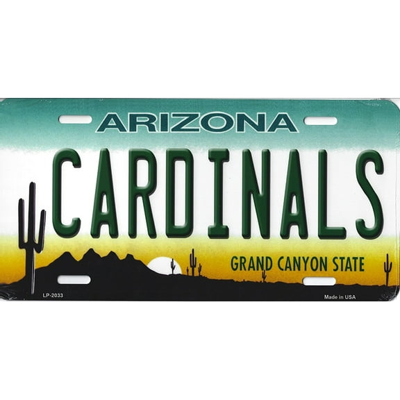 Cardinals Arizona State State Background Novelty Metal License Plate Tag (Cardinals)