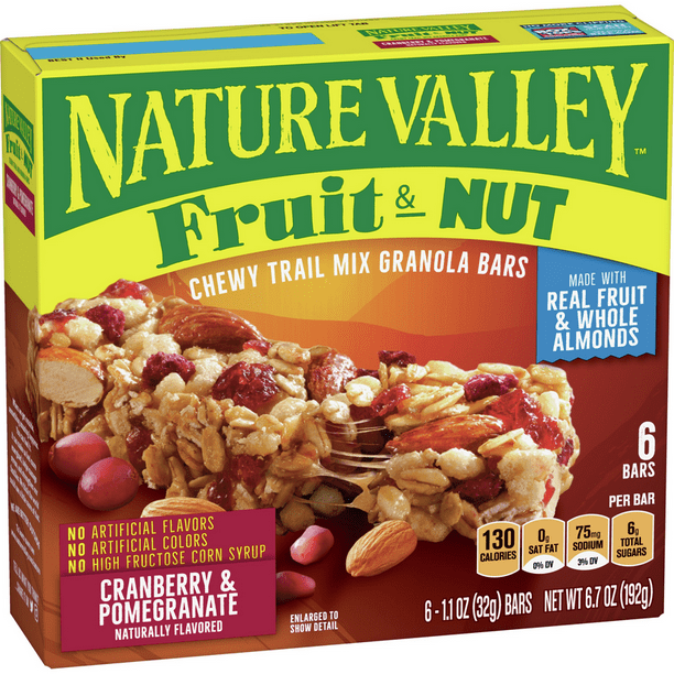 Nature Valley Chewy Trail Mix Granola Bars, Cranberry & Pomegranate, 6.
