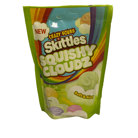 Skittles Crazy Sours Squishy Cloudz Candy Bag 94G BB 02/25