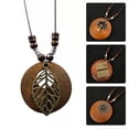 thumbnail image 6 of HOOUN Ethnic Wooden Beaded Pendant Necklace Tibetan Long Chain Women Party Jewelry-J, 6 of 9